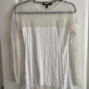 BCBG White Lace Top